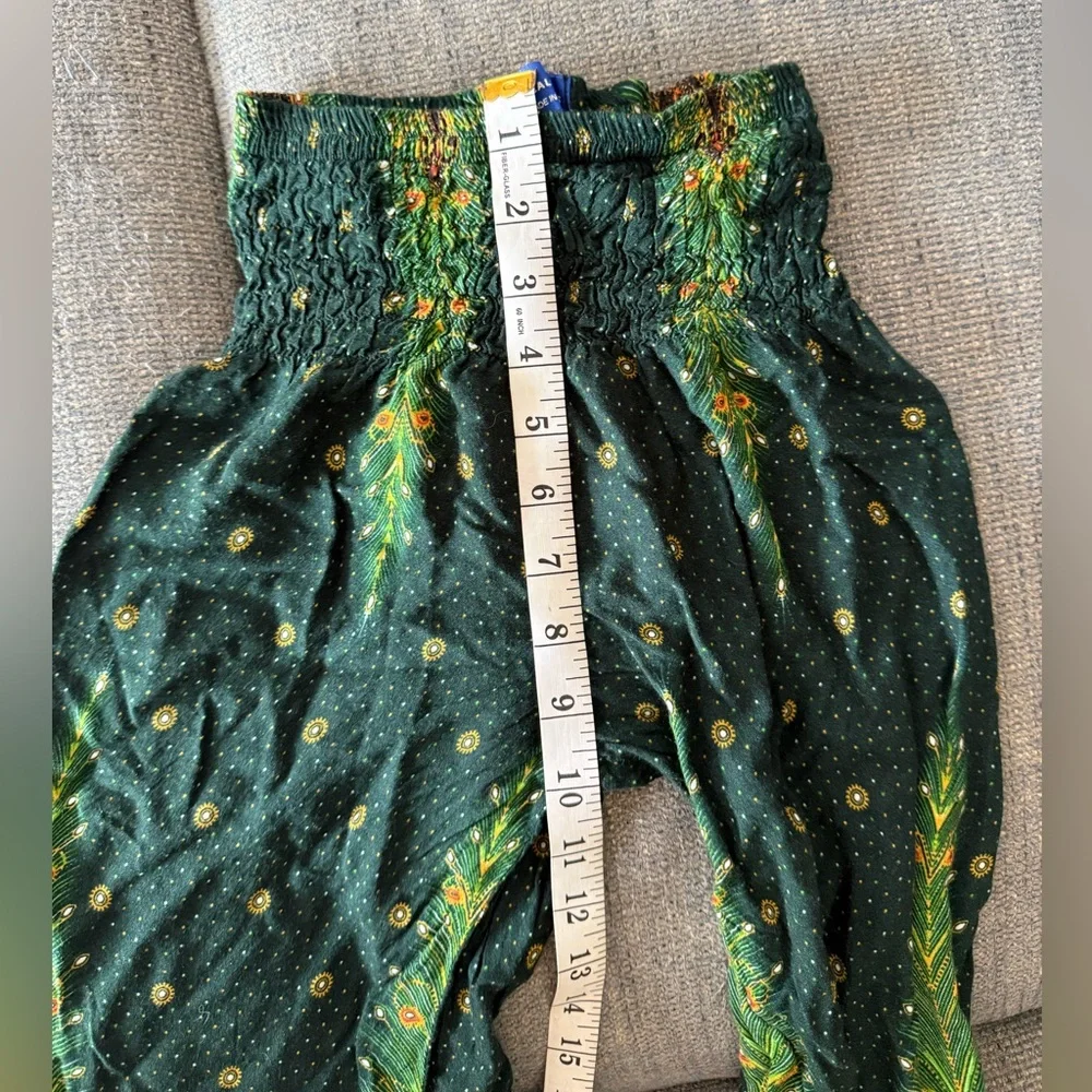 Girls Size 5 Boho Printed Harem Pants Smocked Paisley Peacock Mexicali Blues - Picture 11 of 12